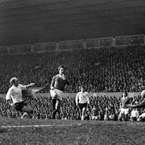 Ralph Coats scores for Spurs against Manchester United. March 1974 P008129