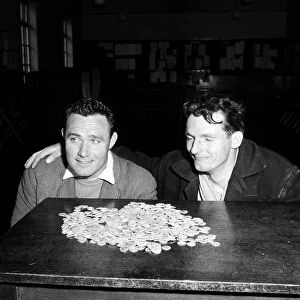 Ramsgate workmen find coins under pavement. 10th April 1962