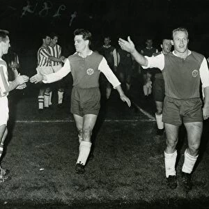Rangers versus Eintracht Frankfurt October 1961 Rangers football players applaud