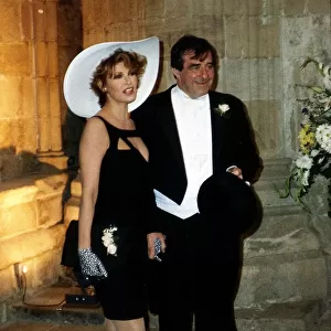 Raquel Welch Actress with Fred Trueman at the wedding of Damon Welch
