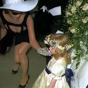 Raquel Welch Actress at Sons wedding putting Dummy into Bridesmaids mouth