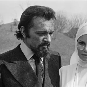 Raquel Welch pictured on set, in Hungary filming her new movie "Bluebeard"