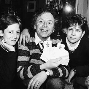 Ray Brooks April 1987 Actor at his home in Kew with his two sons Will
