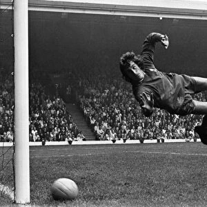 Ray Clemence in action for Liverpool during the League Division One match against Stoke