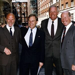 Ray Wilson Former Footballer With Boxing Great Henry Cooper Footballer Bobby Charlton And