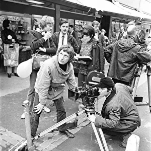 Reading Post Z Cars location film unit filming outside Woolworth in Maidenhead. May 1969
