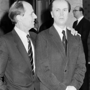 The real Norman Tebbit stands with a wax work of himself at a preview of his wax portrait The real Norman Tebbit stands with a wax work of himself at a preview of his wax portrait