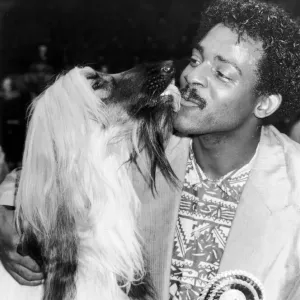 The Real Thing lead singer Chris Amoo seen here shortly after his Afghan hound Viscount The Real Thing lead singer Chris Amoo seen here shortly after his Afghan hound Viscount