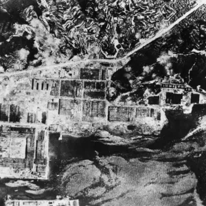 Reconnaissance photography after Superfortress attack on the Keriyama Chemical Company