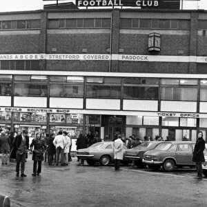 The Red Devils Souvenir shop at Old Trafford. Circa November 1977