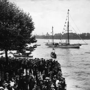 Red letter day for the Sea Scouts. Formal presentation of the vessel given to them by Red letter day for the Sea Scouts. Formal presentation of the vessel given to them by