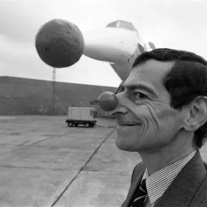 Red nose on Concorde. Toby Grills restaurants fund raise. 27th January 1988 Red nose on Concorde. Toby Grills restaurants fund raise. 27th January 1988