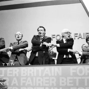 Red review at the last day of the Labour Party conference, Brighton. 7th October 1983 Red review at the last day of the Labour Party conference, Brighton. 7th October 1983