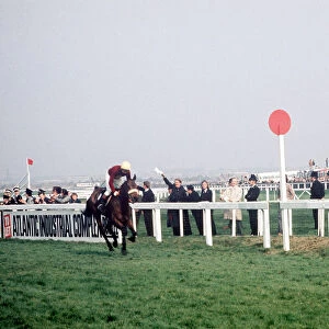 Red Rum and jockey Brian Fletcher win the Grand National at Aintree for the second