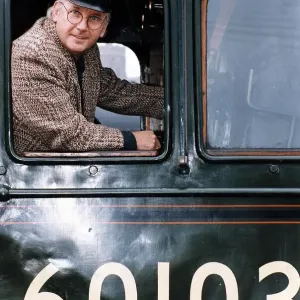 Redbutton Pete Waterman inside the Flying Scotsman Print, 4th November 1993