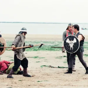 Redcar Folk Festival, 9th July 1994. Pictured, members of the Balhag Viking Reenactment Redcar Folk Festival, 9th July 1994. Pictured, members of the Balhag Viking Reenactment