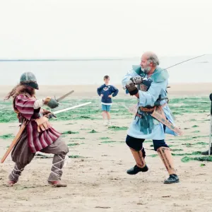 Redcar Folk Festival, 9th July 1994. Pictured, members of the Balhag Viking Reenactment Redcar Folk Festival, 9th July 1994. Pictured, members of the Balhag Viking Reenactment