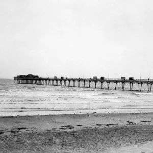 Redcar Pier Print, North Yorkshire, Circa 1955