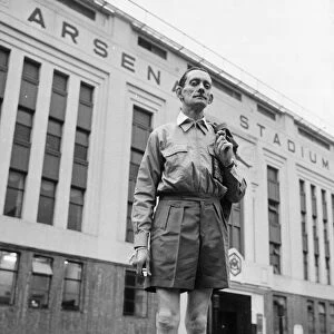 Referee from Finsbury Park stands outside Arsenal Football Ground. 6th March 1968