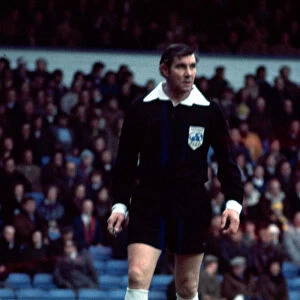 Referee Jack Taylor during the Leeds v Norwich City match January 1977