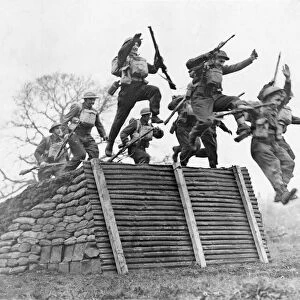 A regiment from Wales during training in World War Two. It is not clear what