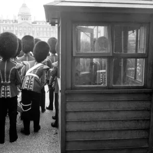 Rehearsal of the trooping of the colour ceremony. May 1975 Rehearsal of the trooping of the colour ceremony. May 1975