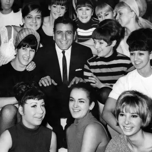 Tony Bennett with the Palladium Girls, 7th November 1965 Print