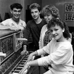 Rehearsing for a special production are Joanne Wilkinson at the piano with (from left Rehearsing for a special production are Joanne Wilkinson at the piano with (from left