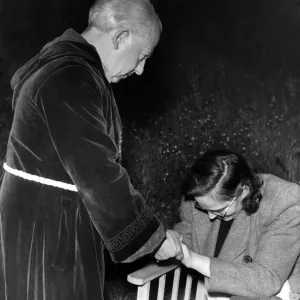 Religion. Midnight ceremony at Glastonbury Tor, Somerset
