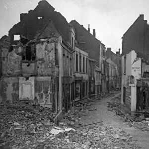 The remains of the Belgium town of Termonde after the German Army fired the town during