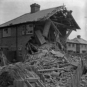The remains of a house in Birches Green, Birmingham after receiving a direct hit during a