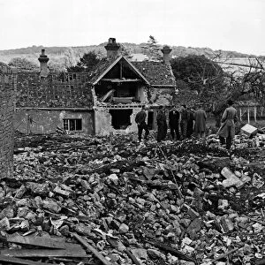 Remains of the village boys school in Petworth, West Sussex. 29th September 1942