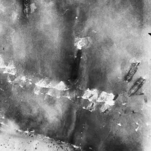 This remarkable photograph from the air shows a stretch of the beachhead where the great This remarkable photograph from the air shows a stretch of the beachhead where the great