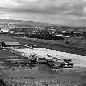 Renfrew Airport, Scotland, Aerial View of new terminal building, 3rd May 1955