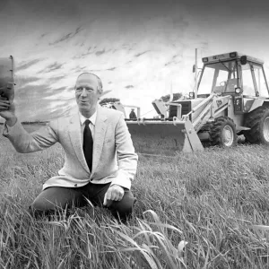 Republic of Ireland manager Jack Charlton launches the building work for the new Republic of Ireland manager Jack Charlton launches the building work for the new