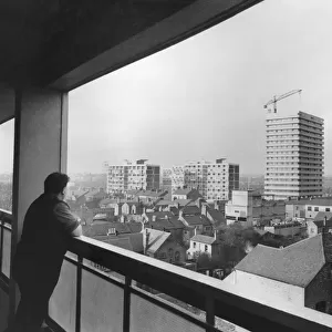 A resident on the eighth floor of Hillfields House, in Yardley Street, Coventry