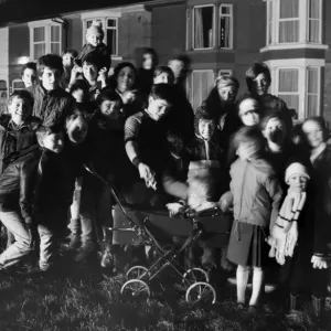 Residents of Hornby Boulevard, Bootle Gather to Watch Private Bonfire Print 1987
