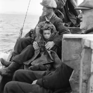Black and white photograph print of Inishark Island evacuation Black and white photograph print of Inishark Island evacuation