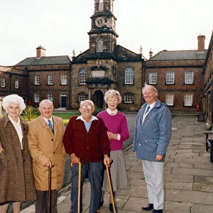 Residents of the Sir William Turner Hospital with Alan Wordsworth, right
