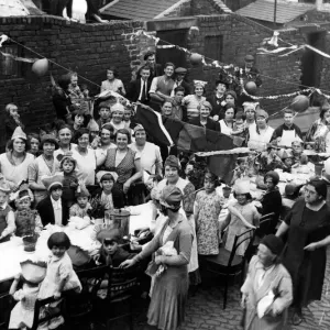 The residents of Mill Street, off Scotswood Road in Newcastle taking part in a street The residents of Mill Street, off Scotswood Road in Newcastle taking part in a street