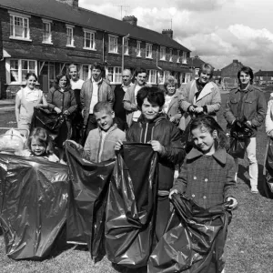 Colour Print of Residents Cleaning Litter in Clarence Estate Colour Print of Residents Cleaning Litter in Clarence Estate