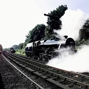 The restored LMS "Black 5"BR loco on its test run at Severn Valley Railway