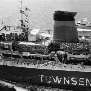 The return of the Europic Ferry from the Falklands War, Southampton. 17th July 1982