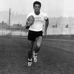Rex Richards aka Tarzan, Cross Keys Rugby Player Print 1958
