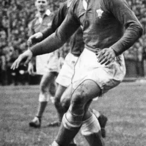 Rex Richards aka Tarzan, Cross Keys Rugby Union Player, match action, November 1958 Rex Richards aka Tarzan, Cross Keys Rugby Union Player, match action, November 1958