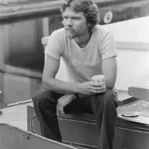 Richard Branson, 28 year old mastermind behind Virgin Music company. Relaxing on his boat Richard Branson, 28 year old mastermind behind Virgin Music company. Relaxing on his boat