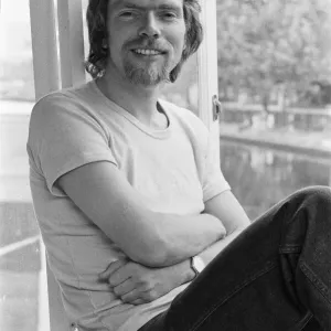 Richard Branson, 28 year old mastermind behind Virgin Music company. Relaxing on his boat Richard Branson, 28 year old mastermind behind Virgin Music company. Relaxing on his boat