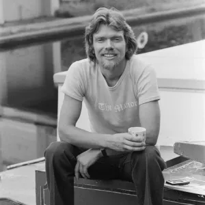 Richard Branson, 28 year old mastermind behind Virgin Music company. Relaxing on his boat Richard Branson, 28 year old mastermind behind Virgin Music company. Relaxing on his boat