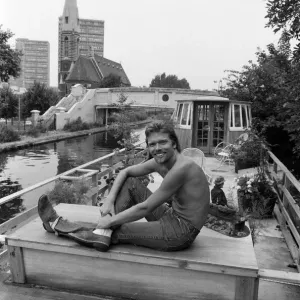 Richard Branson aboard his houseboat / office at Maida Vale, London. 31st July 1982 Richard Branson aboard his houseboat / office at Maida Vale, London. 31st July 1982