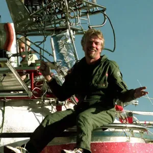 Richard Branson on Balloon Capsule Print, December 1997